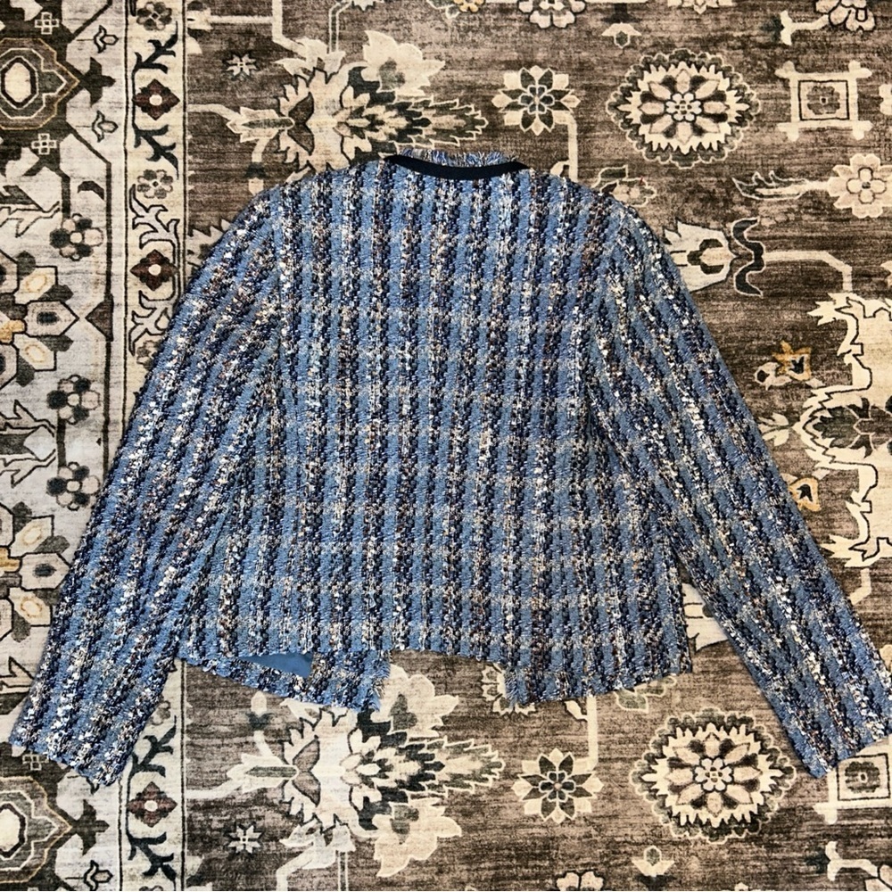 Express Blue and White Tweed Blazer NWOT - Picture 3 of 7